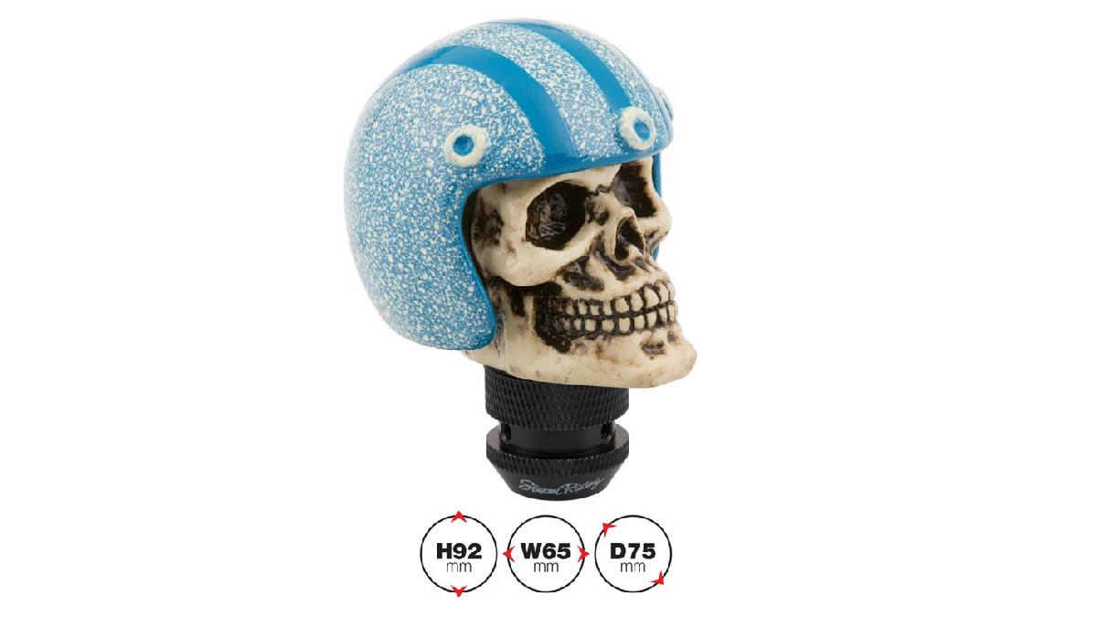 S-RACING+Pommeau+Skeletor+Skull%2Fcasque+bleu